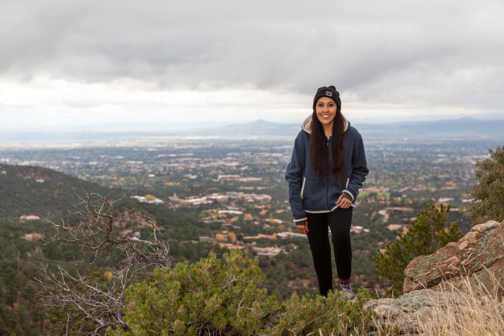 Hike Atalaya Mountain Trail in Santa Fe 4 young woman hiking the Atalaya Mountain Trail in Santa Fe