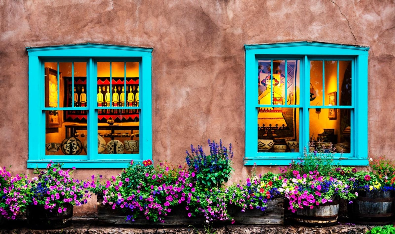 Take in the sights of stunning local art on the Canyon Road Art tour. A view inside this gallery gives you an idea of what kind of art you might see.