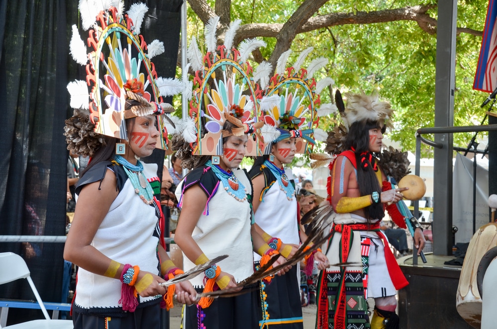 Native American performers at the Santa Fe Indian Market
