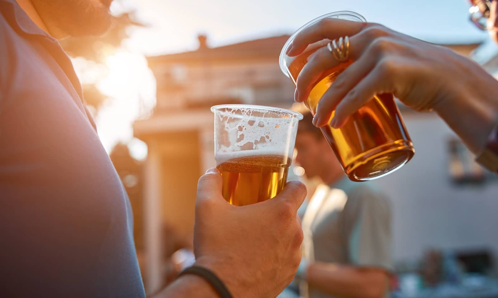 Friends enjoying a round of beer at the Santa Fe Brewing Company in New Mexico.